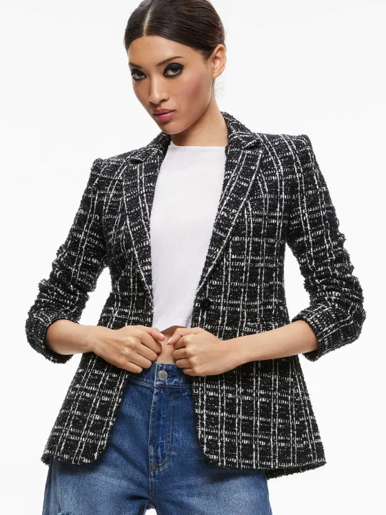 Women Alice and Olivia Macey Fitted Notch Collar Blazer