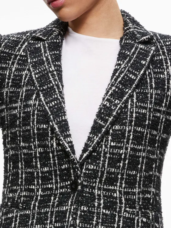 Women Alice and Olivia Macey Fitted Notch Collar Blazer