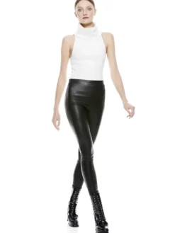 Women Alice and Olivia Maddox Side Zip Leather Legging