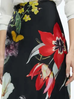 Women Alice and Olivia Maeve Midi Slip Skirt