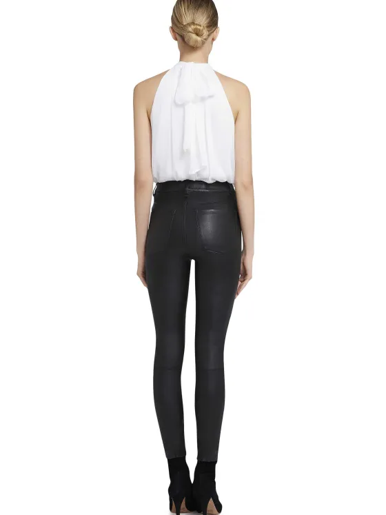 Women Alice and Olivia Maris Halter Neck Gathered Top