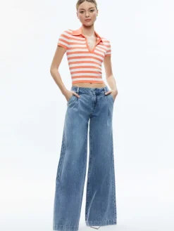 Women Alice and Olivia Martha Striped Polo