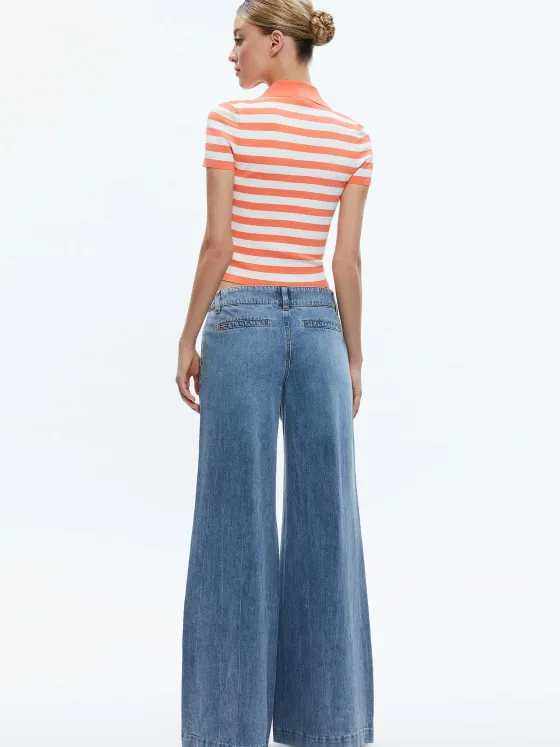 Women Alice and Olivia Martha Striped Polo