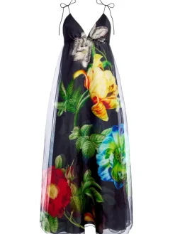 Women Alice and Olivia Massie Tie Strap Printed Gown