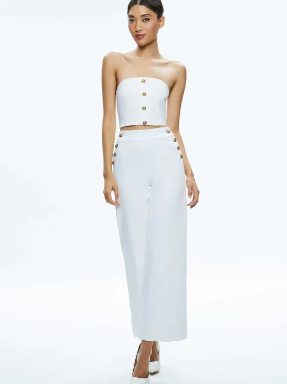 Women Alice and Olivia Mel Denim Button Up Bustier