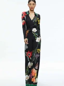 Women Alice and Olivia Melinda Wide Leg Wrap Jumpsuit