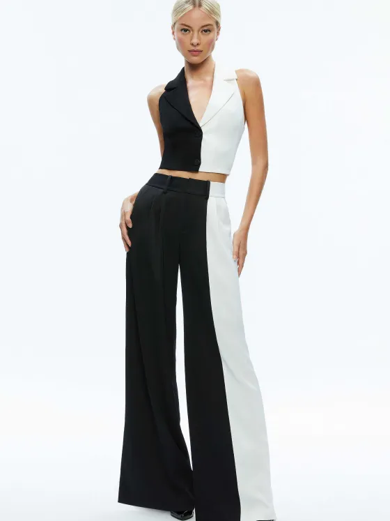 Women Alice and Olivia Meri Color Block Blazer Top + Pompey Color Block Pant