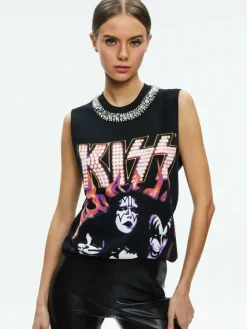 Women Alice and Olivia Miller Embellished Muscle Tank