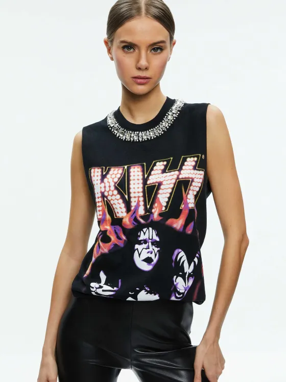 Women Alice and Olivia Miller Embellished Muscle Tank