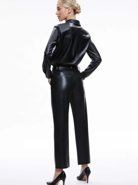 Women Alice and Olivia Ming Vegan Leather Ankle Pant