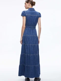 Women Alice and Olivia Miranda Maxi Denim Dress