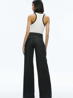 Women Alice and Olivia Mirtha Ribbed Racerback Tank