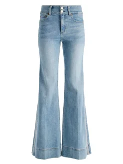 Women Alice and Olivia Missa High Rise Wide Leg Crystal Side Jean
