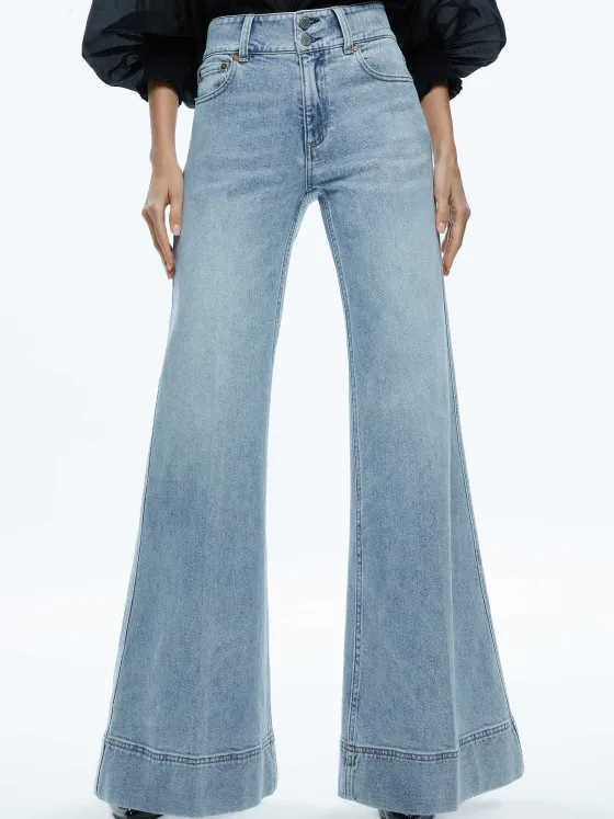 Women Alice and Olivia Missa High Rise Wide Leg Jean