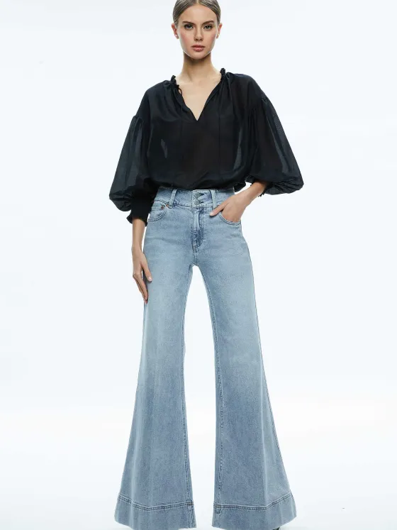 Women Alice and Olivia Missa High Rise Wide Leg Jean