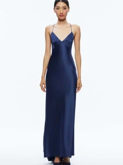 Women Alice and Olivia Montana Lace Up Back Maxi Gown