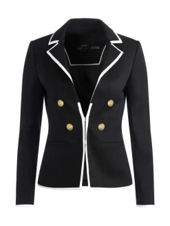Women Alice and Olivia Mya Contrast Piping Fitted Blazer + Princess Contrast Piping Pant