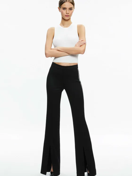 Women Alice and Olivia Mya Contrast Piping Fitted Blazer + Princess Contrast Piping Pant