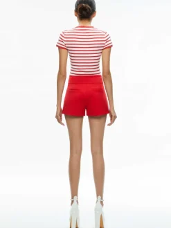 Women Alice and Olivia Narin High Rise Button Front Short