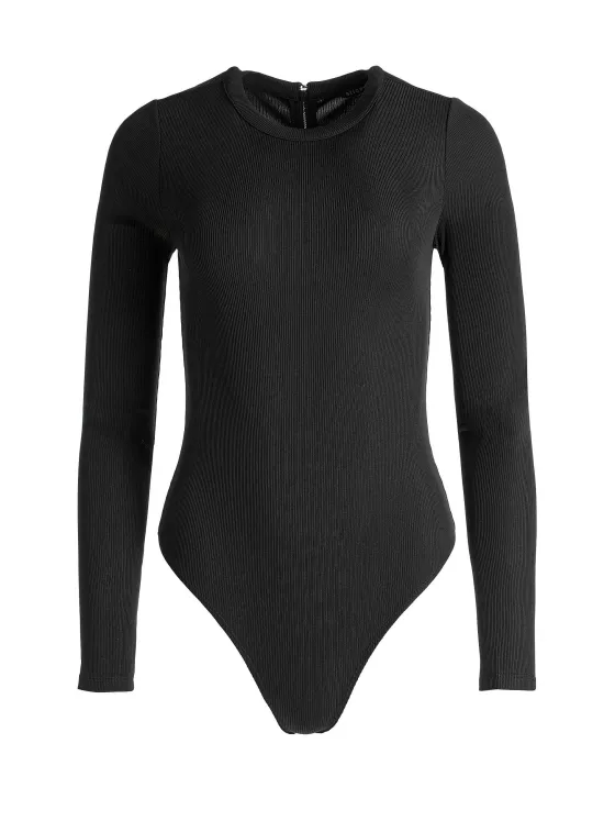 Women Alice and Olivia Olea Round Neck Bodysuit