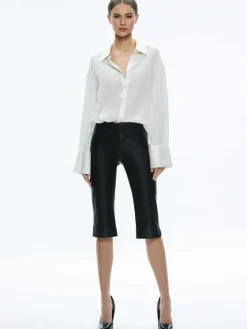 Women Alice and Olivia Olivia Low Rise Vegan Clam Digger Pant