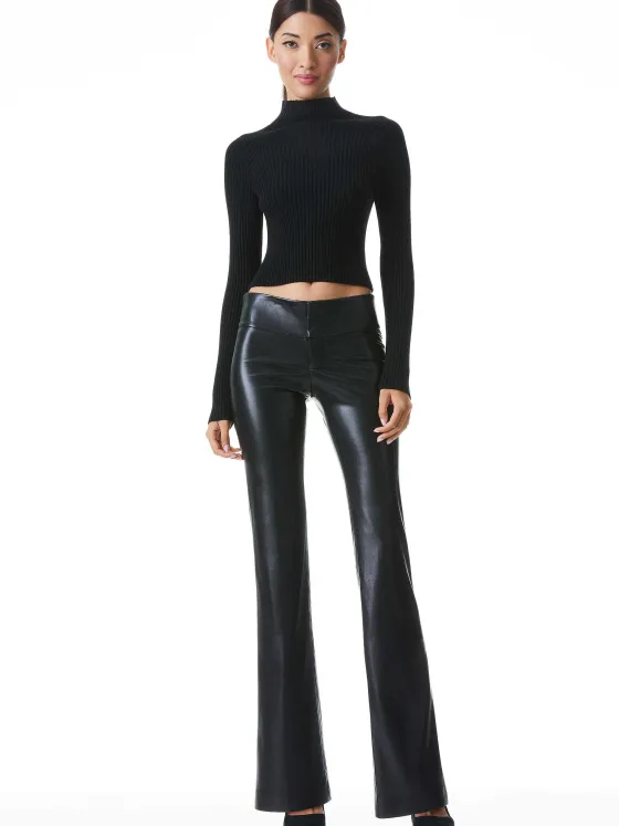 Women Alice and Olivia Olivia Vegan Leather Bootcut Pant