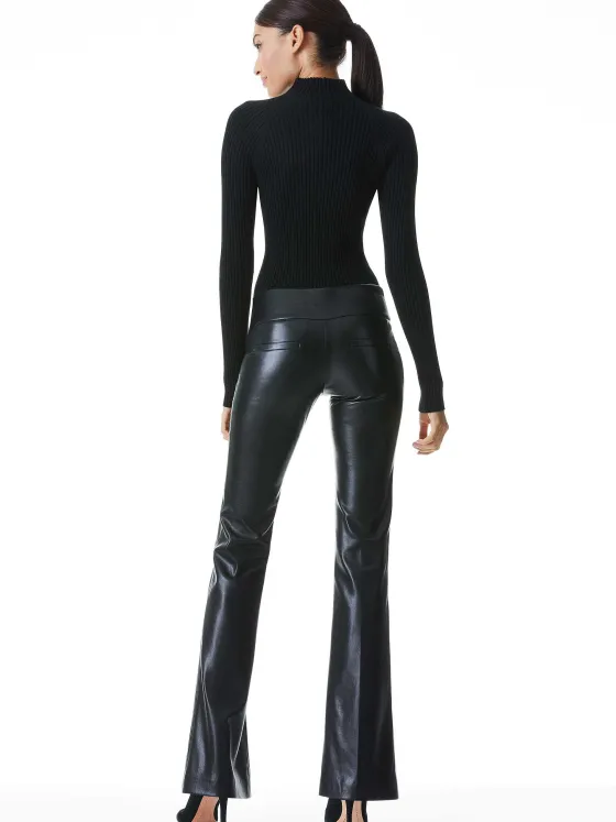 Women Alice and Olivia Olivia Vegan Leather Bootcut Pant