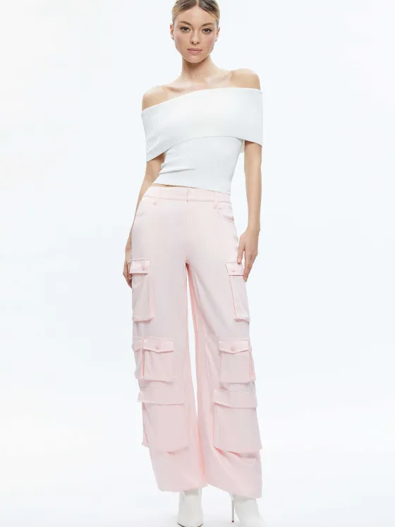 Women Alice and Olivia Olympia Mid Rise Baggy Cargo Pants