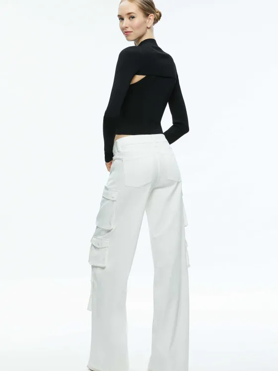 Women Alice and Olivia Olympia Mid Rise Baggy Cargo Pants
