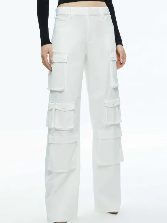 Women Alice and Olivia Olympia Mid Rise Baggy Cargo Pants