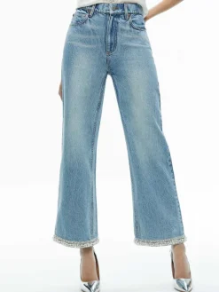 Women Alice and Olivia Ora High Rise Embellished Jean