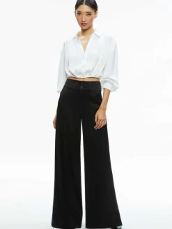 Women Alice and Olivia Pierre Pleated Back Button Down