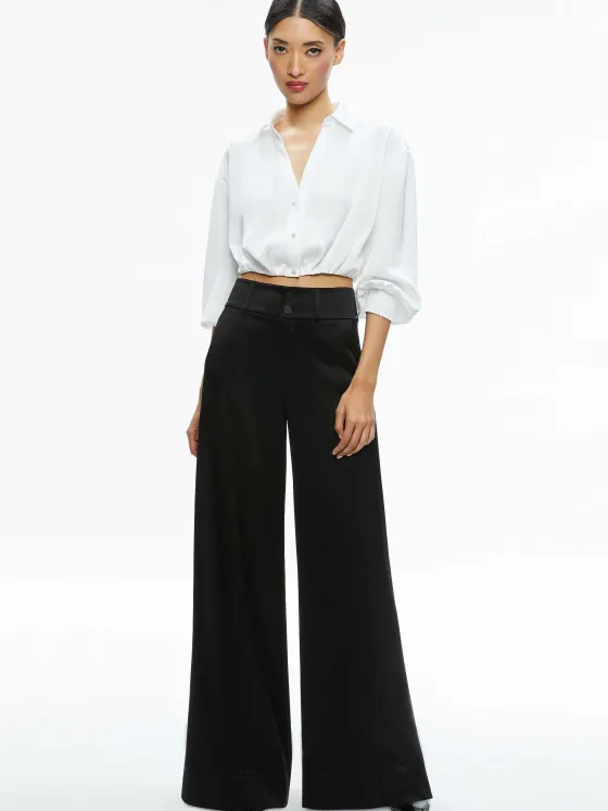 Women Alice and Olivia Pierre Pleated Back Button Down