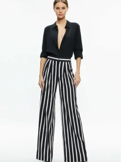 Women Alice and Olivia Pompey High Waisted Pleated Pants