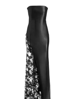 Women Alice and Olivia Retha Vegan Leather Lace Maxi Dress
