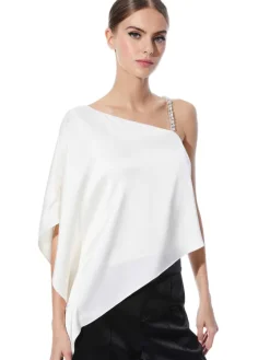 Women Alice and Olivia Riko One Shoulder Embellished Strap Top