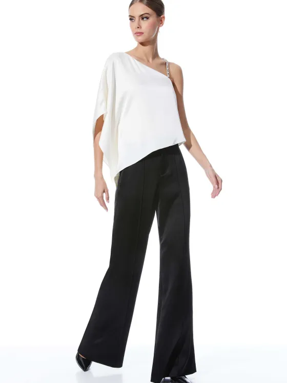 Women Alice and Olivia Riko One Shoulder Embellished Strap Top