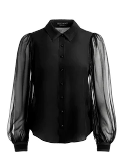 Women Alice and Olivia Roanne Blouson Sleeve Button Down