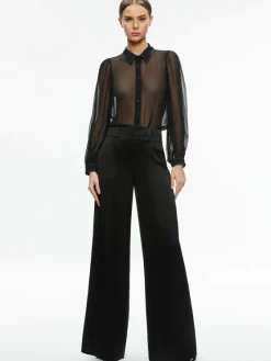 Women Alice and Olivia Roanne Sheer Blouse