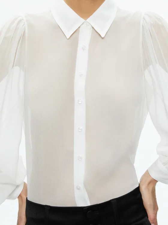 Women Alice and Olivia Roanne Sheer Blouse