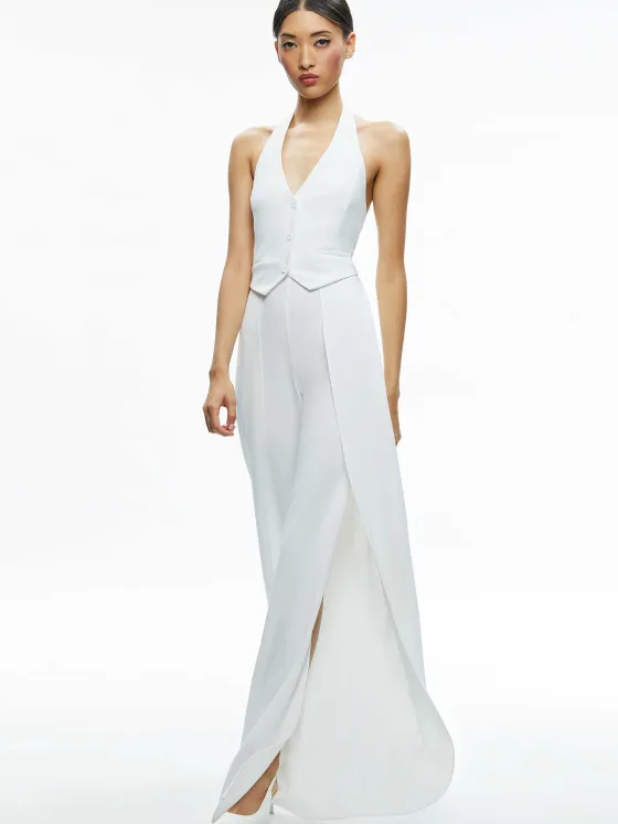Women Alice and Olivia Robin Halterneck Vest Jumpsuit