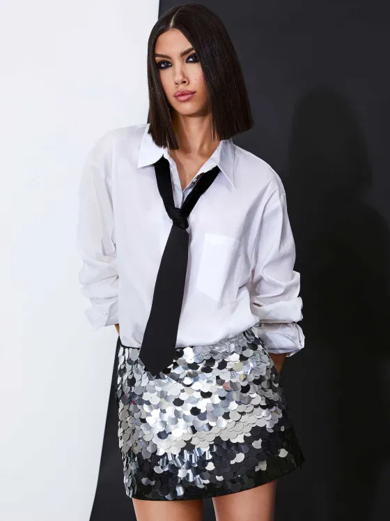 Women Alice and Olivia Rubi Sequin Mini Skirt