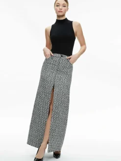 Women Alice and Olivia Rye Tweed Maxi Skirt