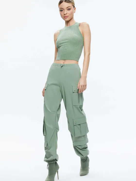 Women Alice and Olivia Shara Mid Rise Parachute Cargo Pants
