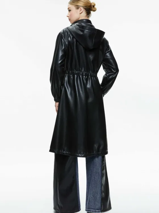 Women Alice and Olivia Simson Vegan Leather Windbreaker