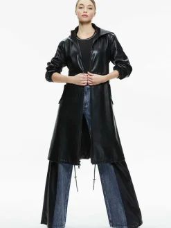 Women Alice and Olivia Simson Vegan Leather Windbreaker