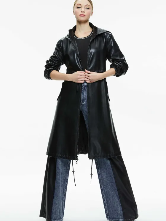 Women Alice and Olivia Simson Vegan Leather Windbreaker