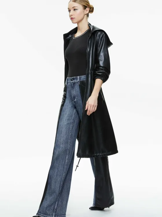 Women Alice and Olivia Simson Vegan Leather Windbreaker