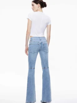 Women Alice and Olivia Stacey Low Rise Bell Bottom Jean