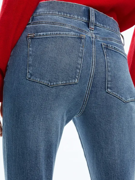 Women Alice and Olivia Stacey Mid Rise Bell Jean